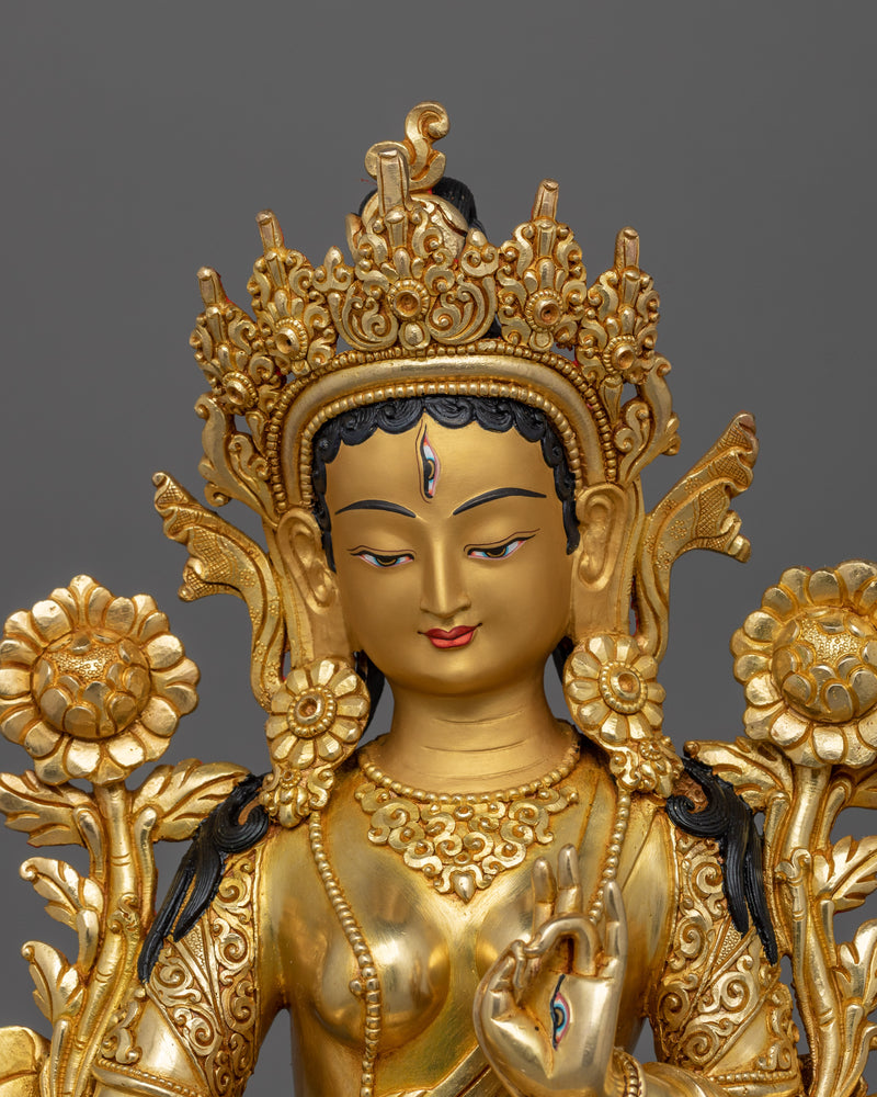 Handmade Figurine of Historical Deity White Tara | Goddess of Compassion and Healing