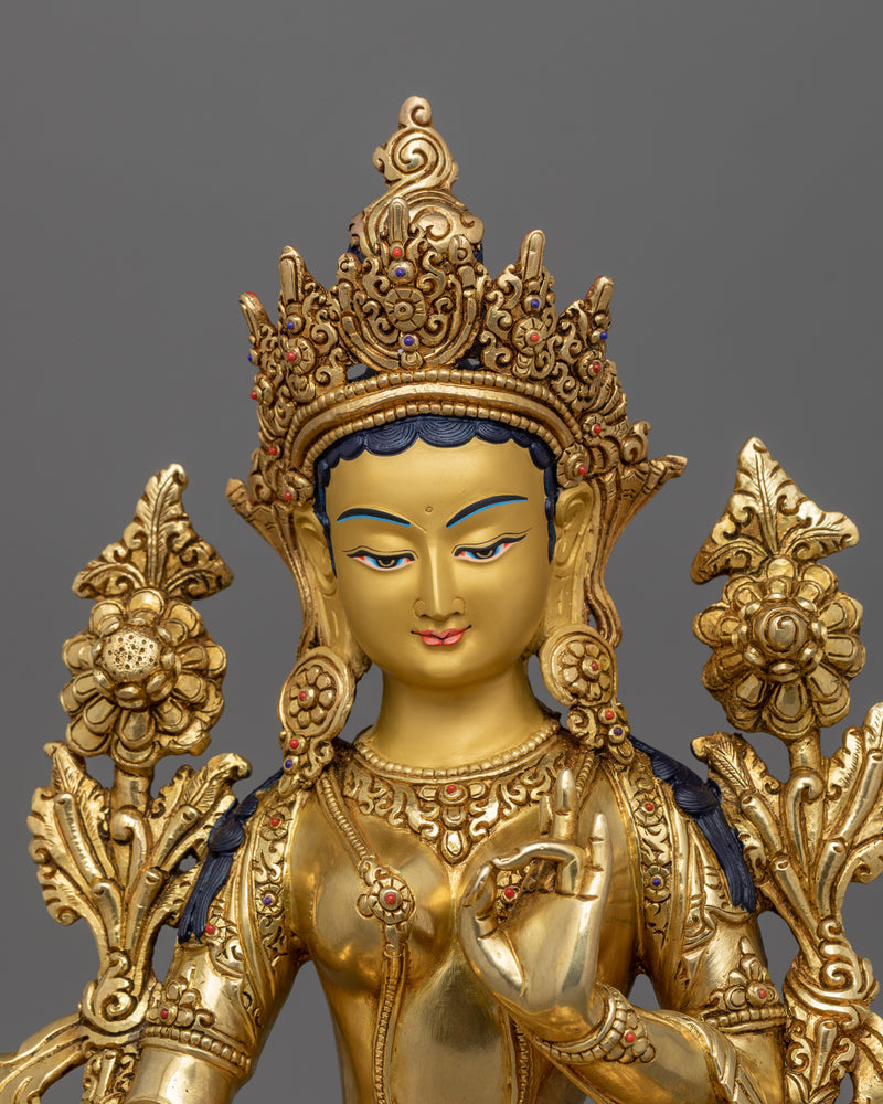 Himalayan Figurine of Female Deity Green Tara | Goddess of Protection