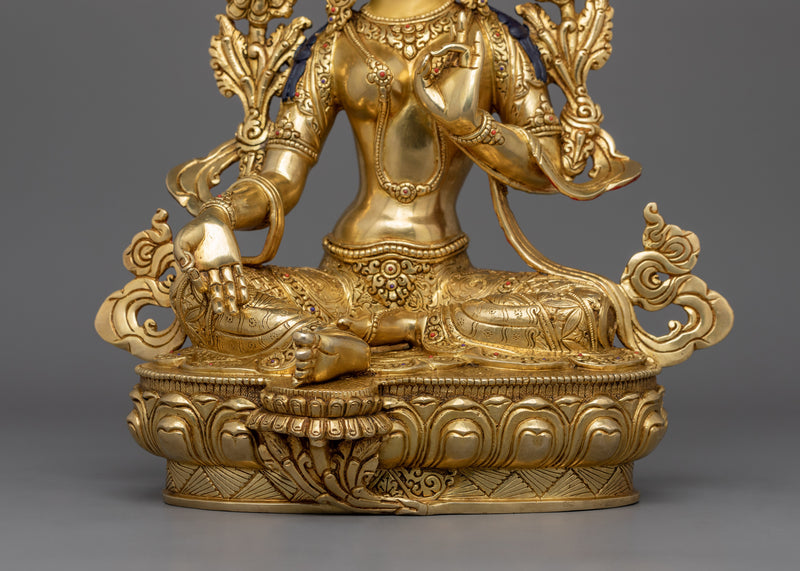 Himalayan Figurine of Female Deity Green Tara | Goddess of Protection