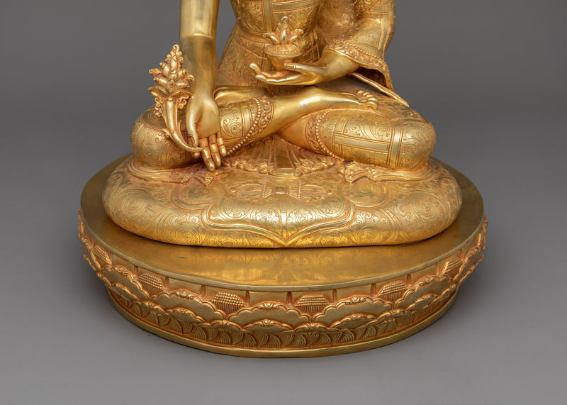 Himalayan Sculpture of Bhaisajyaguru Buddha | Healing Bodhisattva Deity