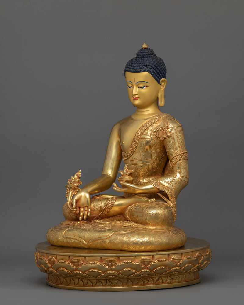 Himalayan Sculpture of Bhaisajyaguru Buddha | Healing Bodhisattva Deity