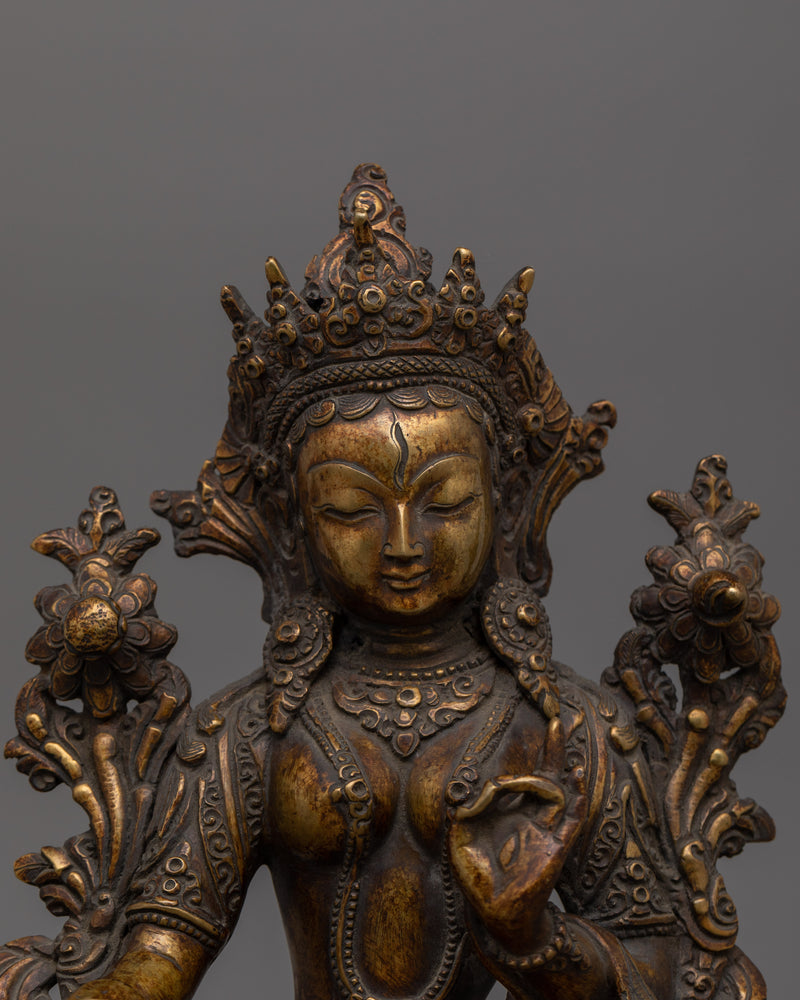 Sculpture of Buddhist Deity White Tara | Goddess of Compassion and Longevity