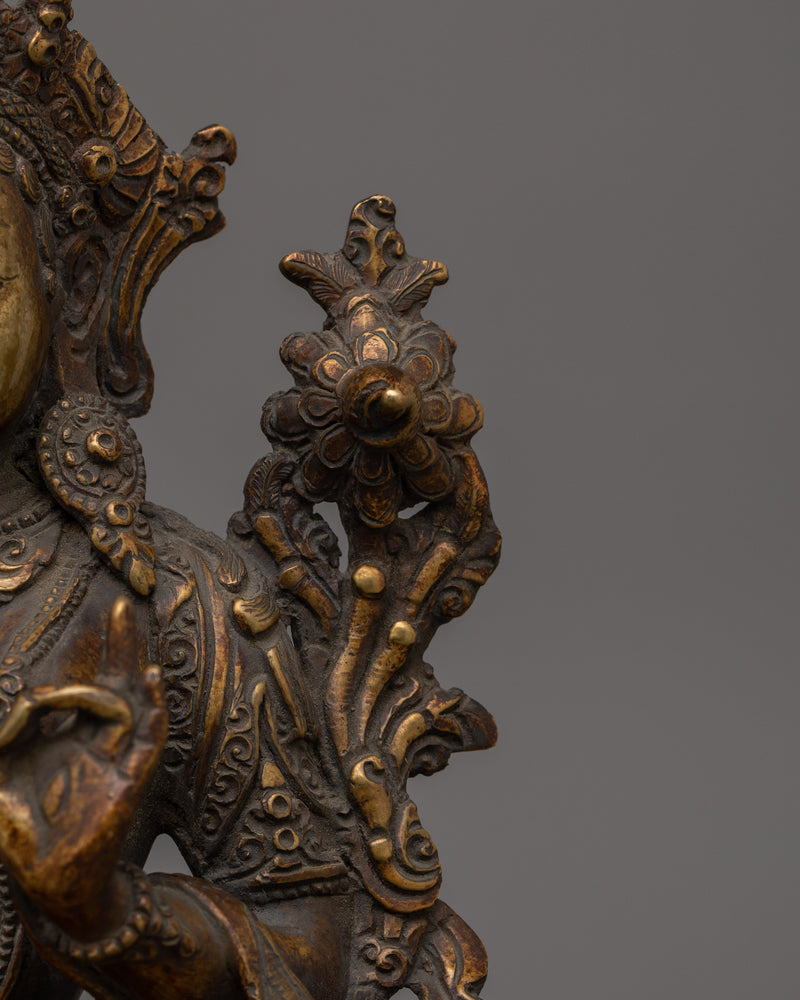 Sculpture of Buddhist Deity White Tara | Goddess of Compassion and Longevity