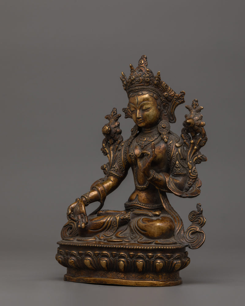 Sculpture of Buddhist Deity White Tara | Goddess of Compassion and Longevity