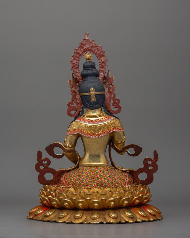 Vajrasattva With Beautiful Handcarved Gemstones Statue | Traditional Artwork