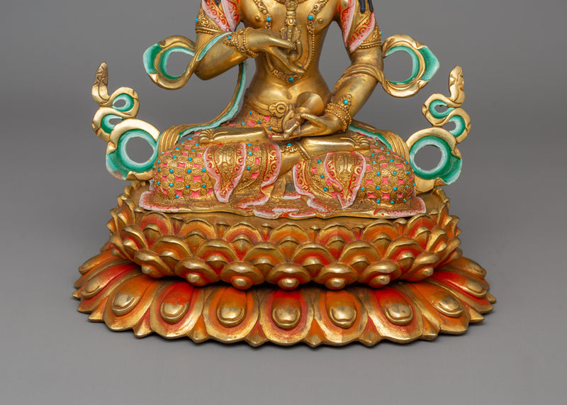 Vajrasattva With Beautiful Handcarved Gemstones Statue | Traditional Artwork