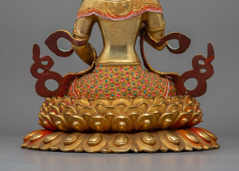 Vajrasattva With Beautiful Handcarved Gemstones Statue | Traditional Artwork