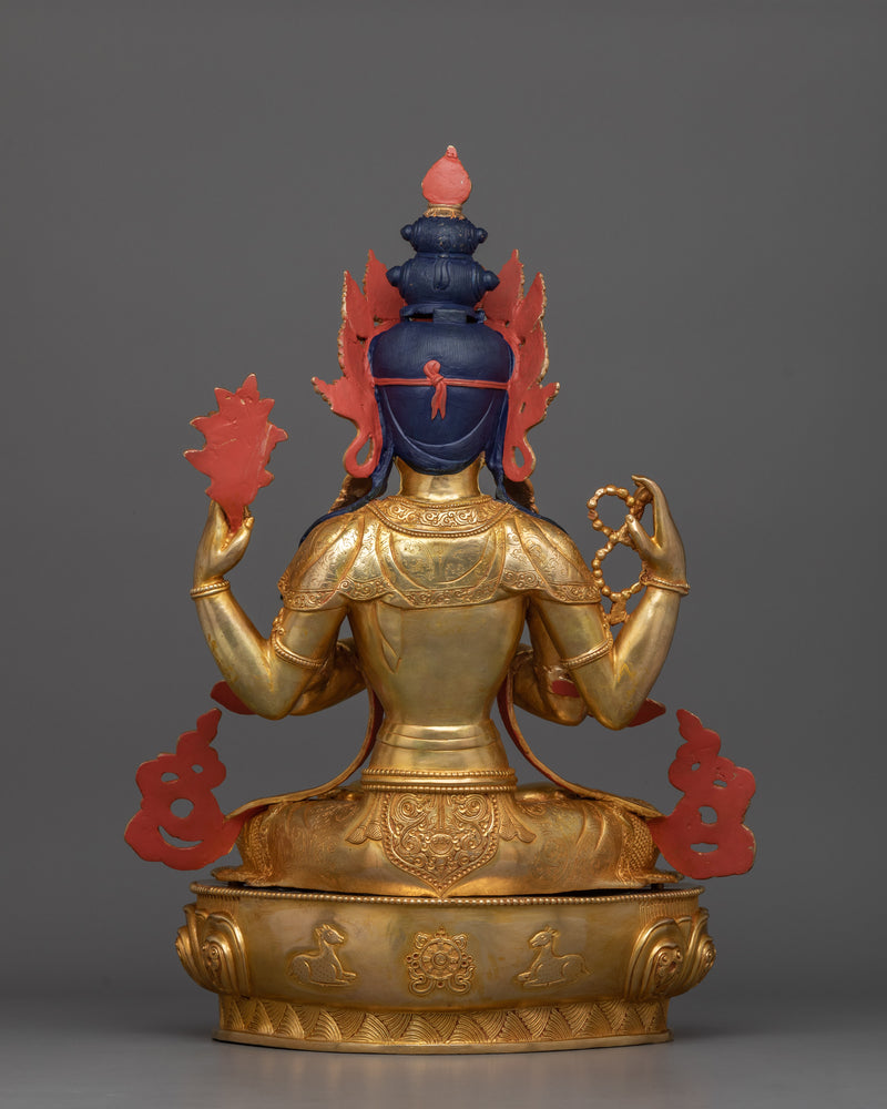 Handmade Chenrezig Sculpture | Buddha of Healing and Universal Love