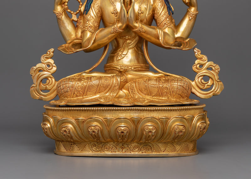 Handmade Chenrezig Sculpture | Buddha of Healing and Universal Love