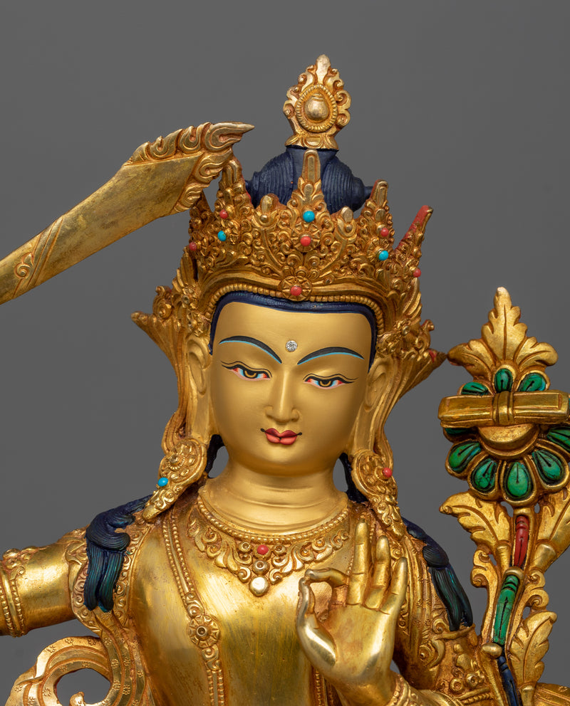 Male God Manjushri Statue | Embodiment of Transcendent Wisdom