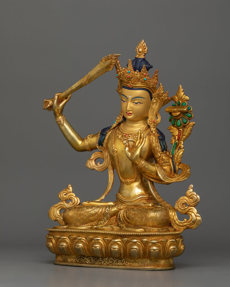 Male God Manjushri Statue | Embodiment of Transcendent Wisdom