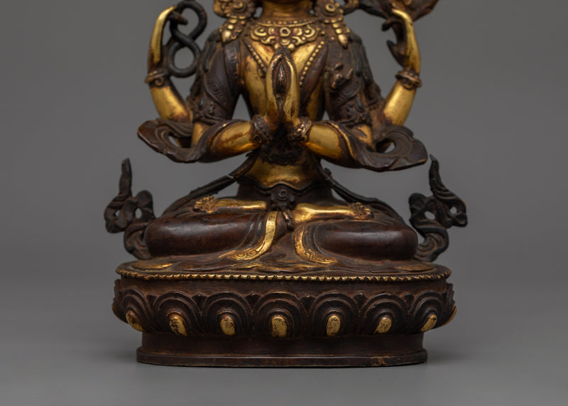 The Compassionate Deity Four-armed Chenrezig | Bodhisattva Avalokiteshvara Statue