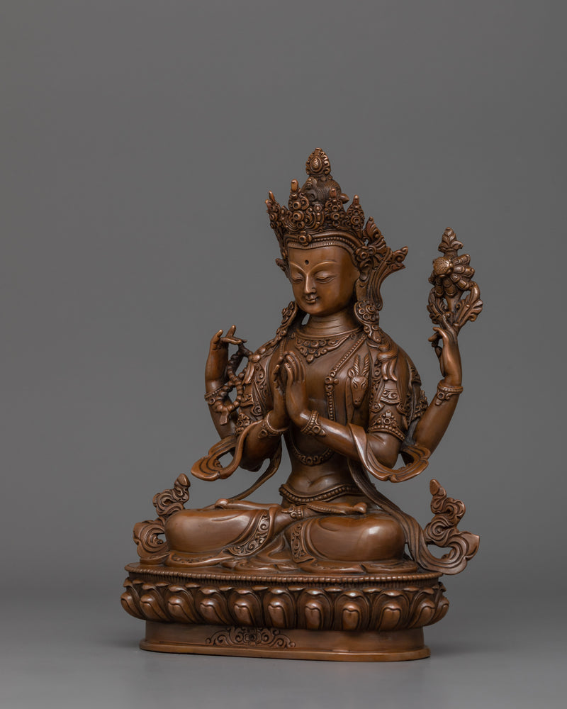 Chenrezig 9.8 Inch Statue | Tibetan Deity of Mercy and Love