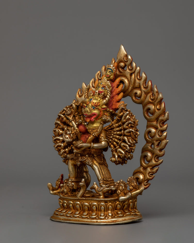 Handmade Buddhist Deity Yamantaka Sculpture | Tibetan Deity of Protection