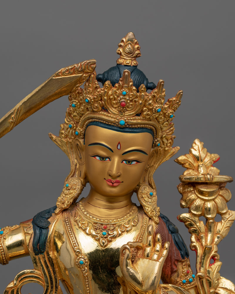 Historical  Wisdom Deity Manjushri Statue | Enlightened Protector of Knowledge