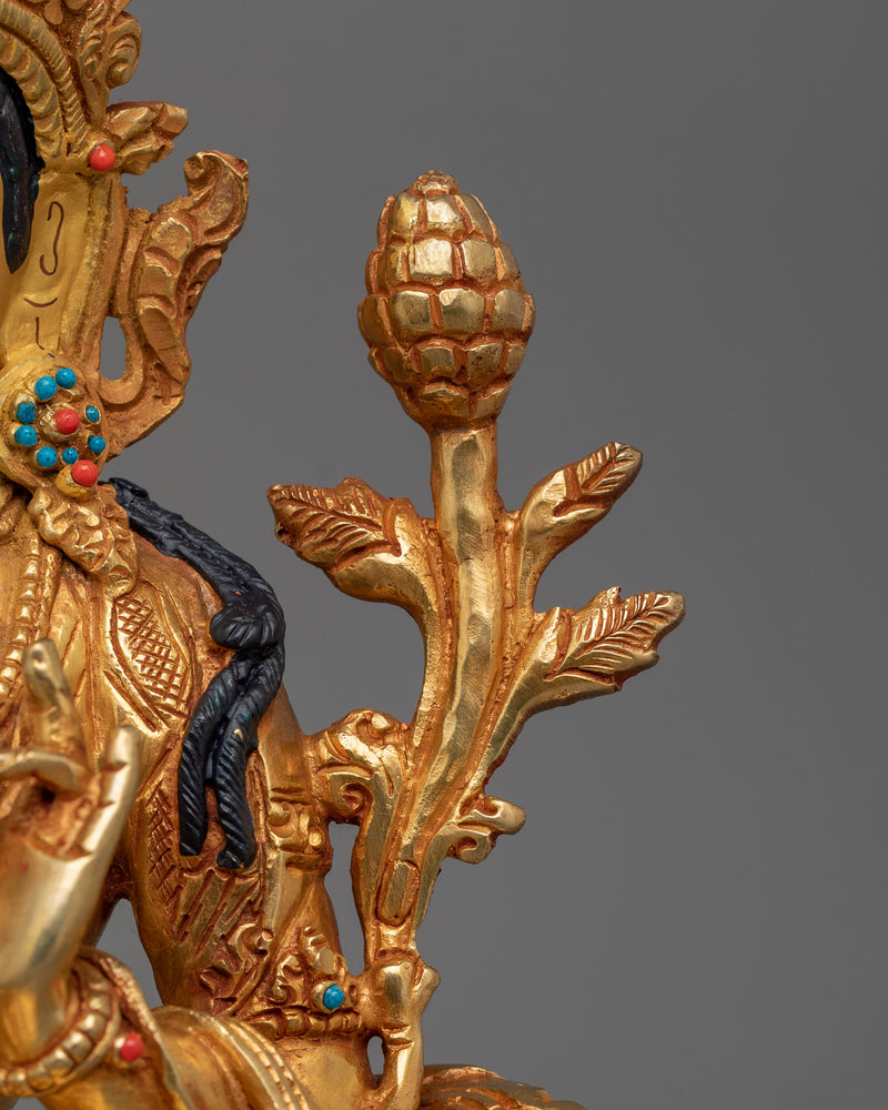 Historical Buddhist Deity Green Tara Sculpture | A Symbol of Compassion and Protection