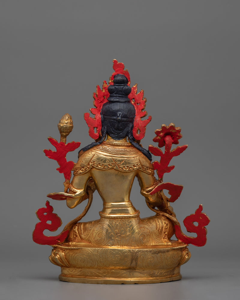 Historical Buddhist Deity Green Tara Sculpture | A Symbol of Compassion and Protection