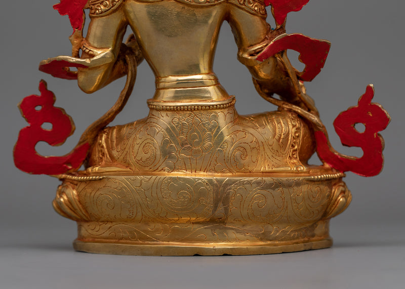 Historical Buddhist Deity Green Tara Sculpture | A Symbol of Compassion and Protection