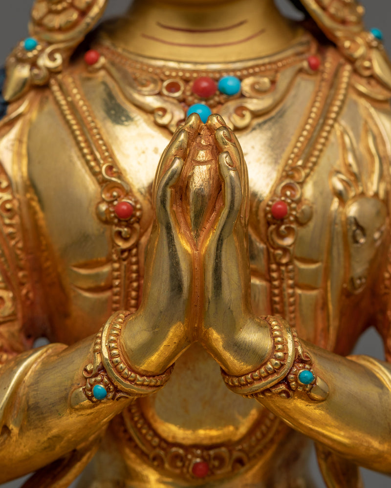 Gorgeous Four armed Chenrezig Statue  | Also Known as Avalokiteshvara