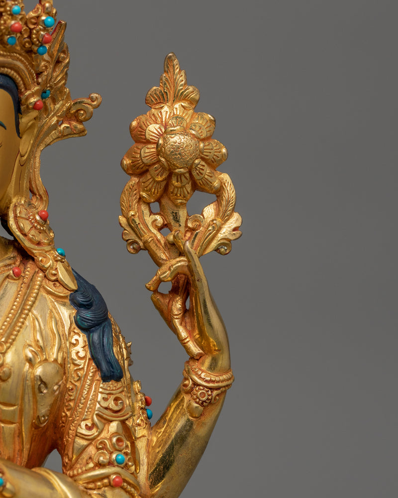 Gorgeous Four armed Chenrezig Statue  | Also Known as Avalokiteshvara