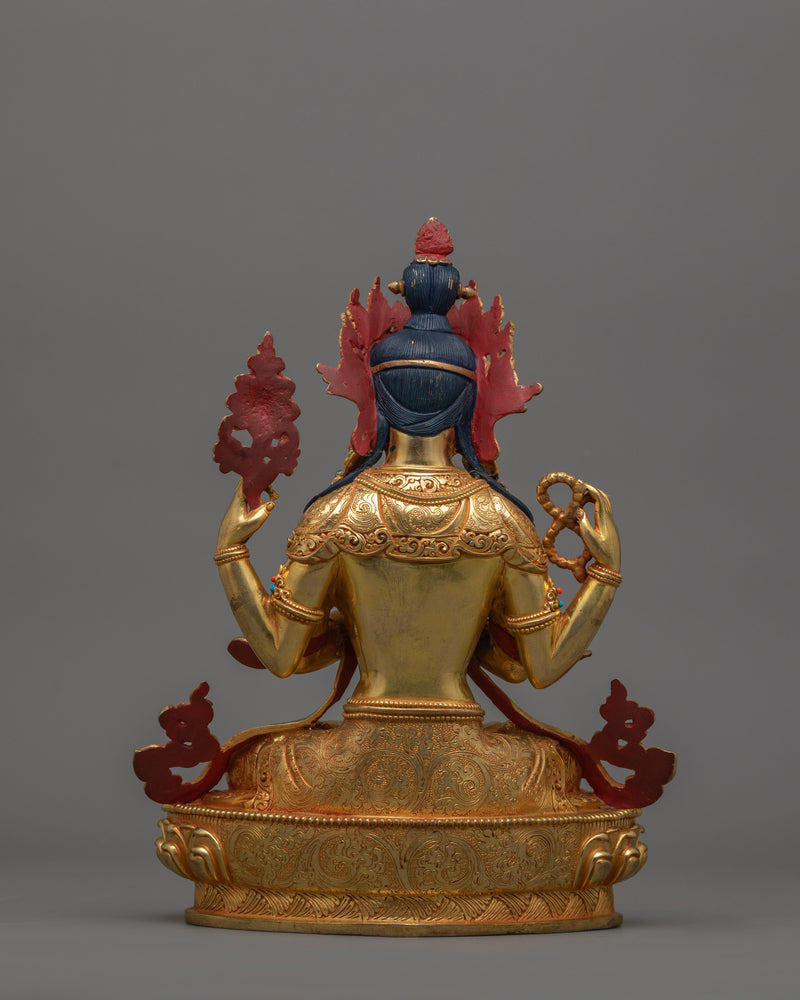 Gorgeous Four armed Chenrezig Statue  | Also Known as Avalokiteshvara