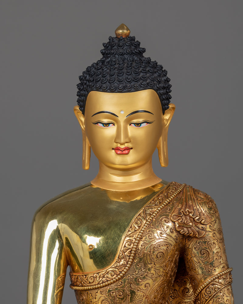 Big Shakyamuni Buddha Statue with Beautiful Throne | Known as Historical First Buddha