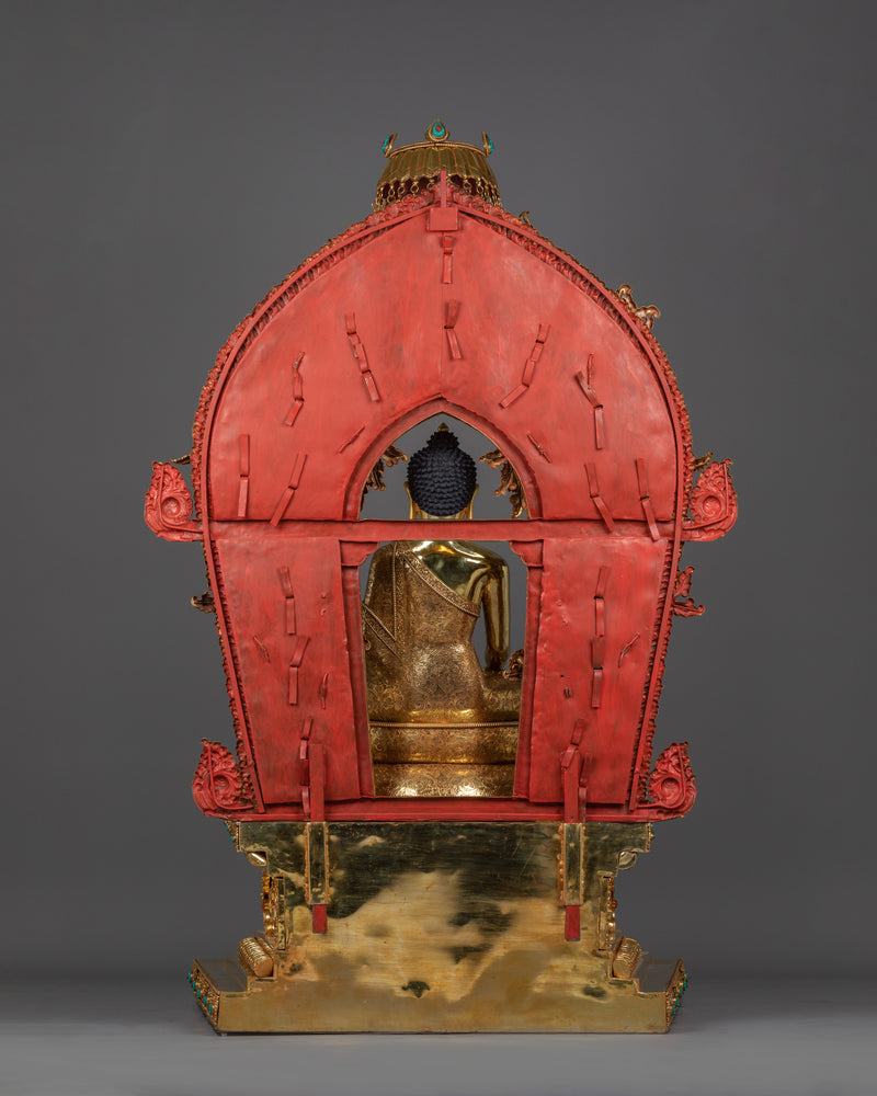 Big Shakyamuni Buddha Statue with Beautiful Throne | Known as Historical First Buddha