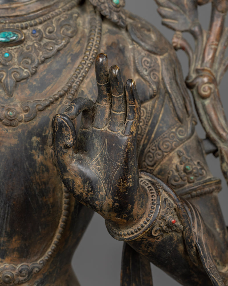 Handmade Statue of Standing Manjushri | The Guardian of Truth