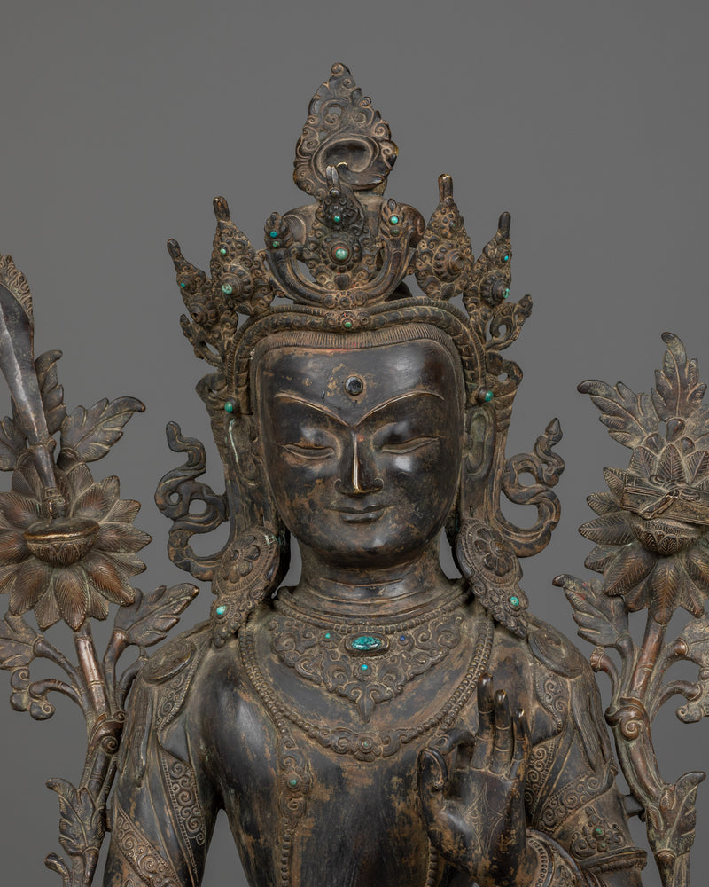 Handmade Statue of Standing Manjushri | The Guardian of Truth