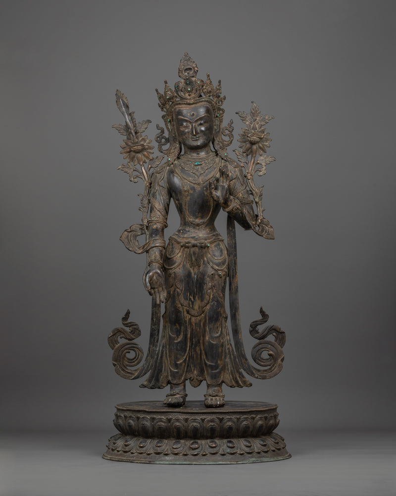 Handmade Statue of Standing Manjushri | The Guardian of Truth