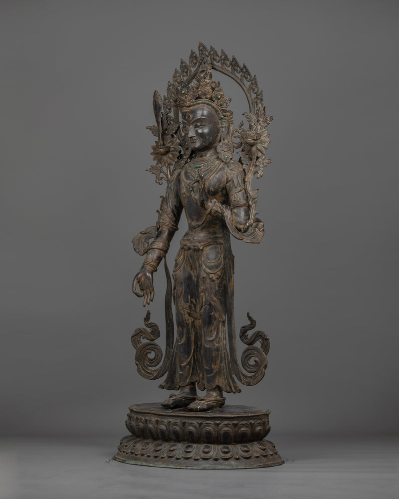 Handmade Statue of Standing Manjushri | The Guardian of Truth