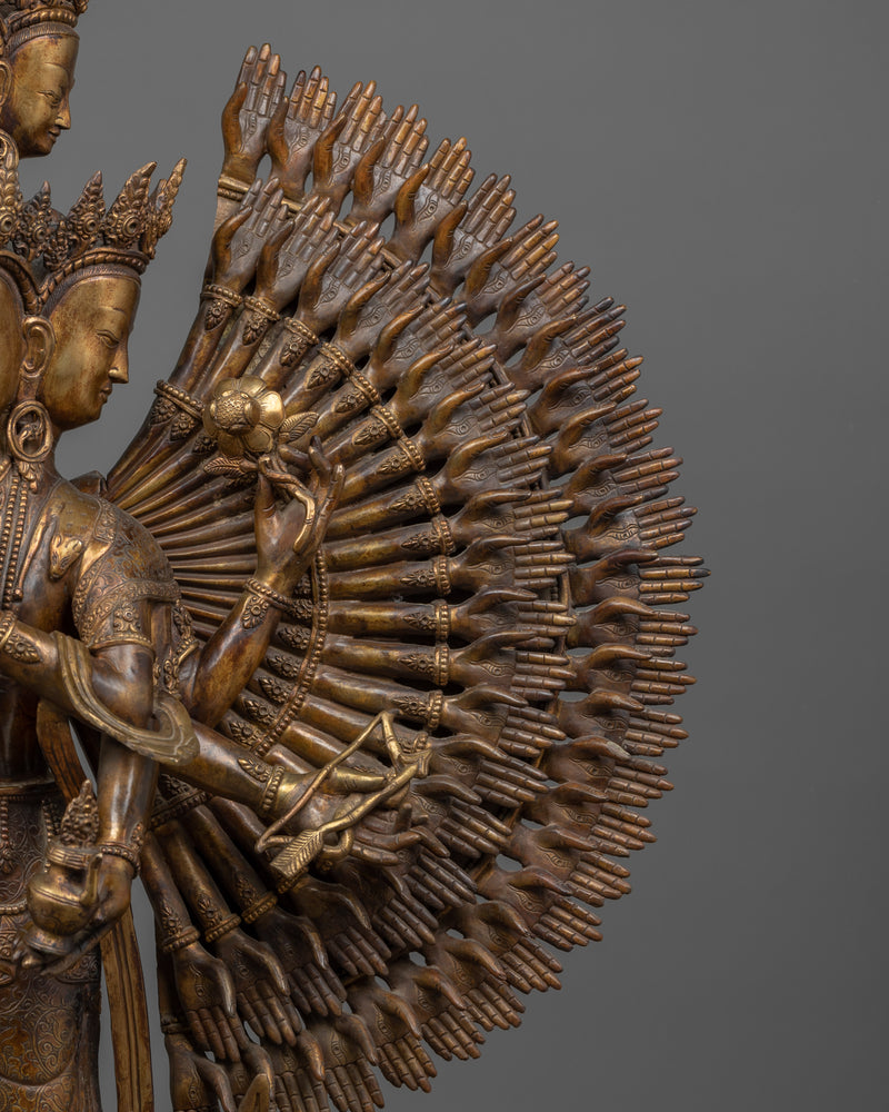 Handmade 1000 Armed Chenrezig Statue  | Himalayan Treasure of Nepal