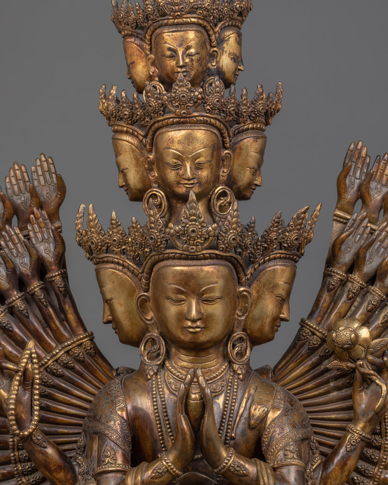 Handmade 1000 Armed Chenrezig Statue  | Himalayan Treasure of Nepal