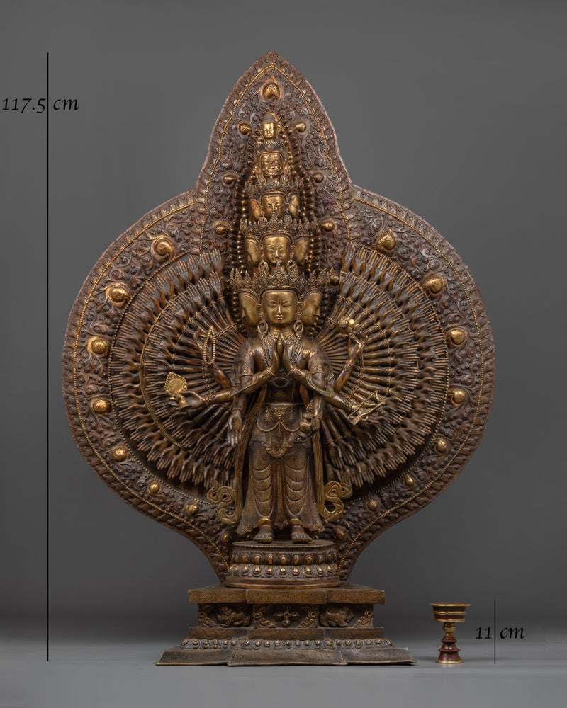 Handmade 1000 Armed Chenrezig Statue  | Himalayan Treasure of Nepal