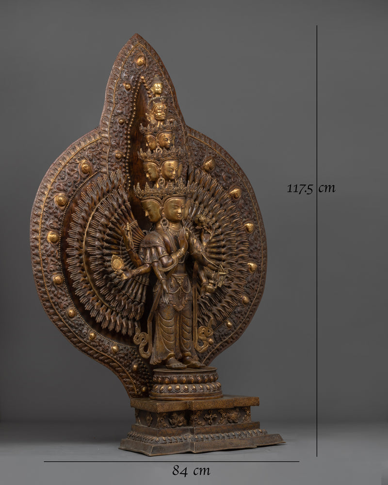 Handmade 1000 Armed Chenrezig Statue  | Himalayan Treasure of Nepal