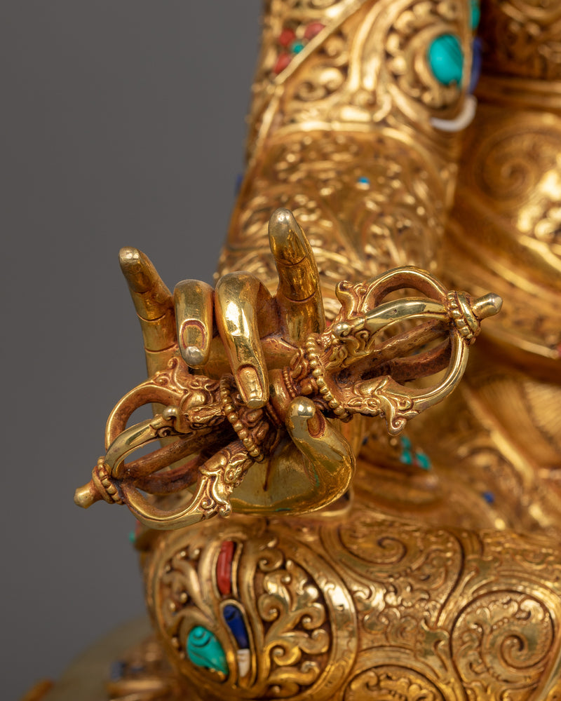 Guru Rinpoche With Beautiful Hand-carverd Gemstones | Also Known as Tantric Master