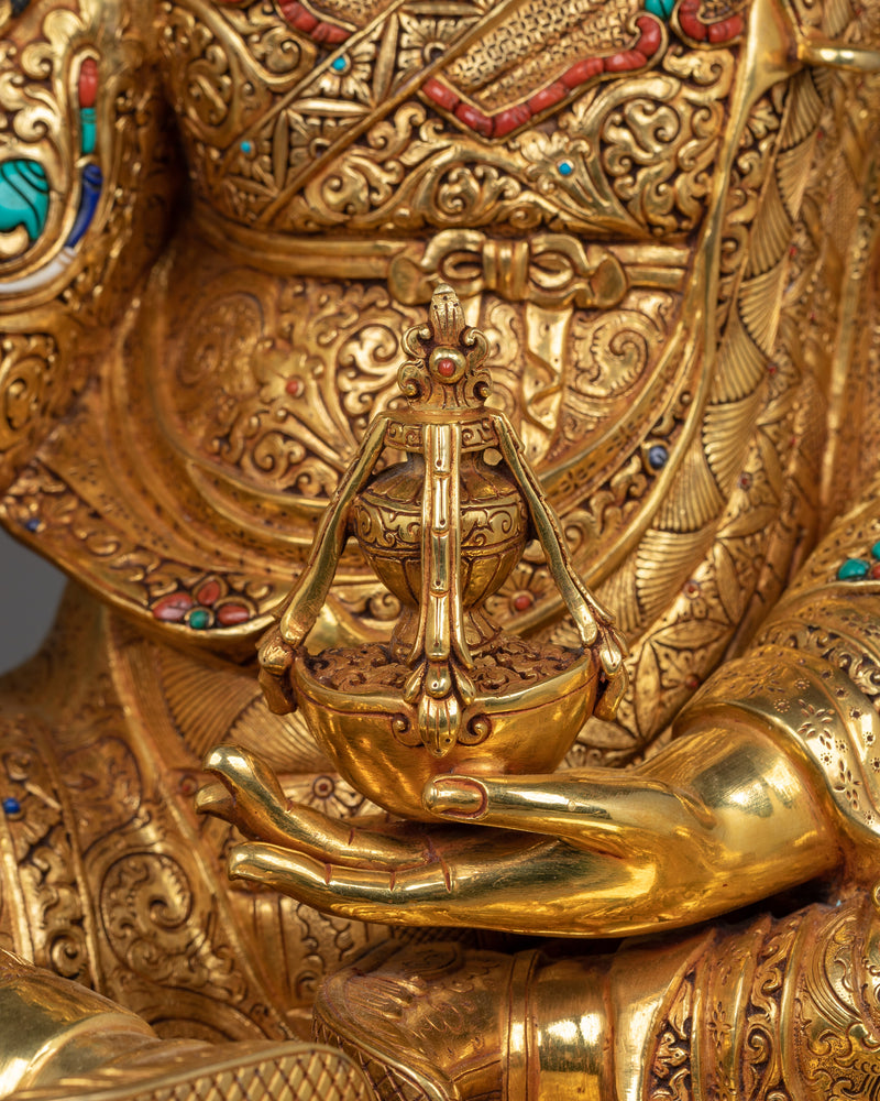 Guru Rinpoche With Beautiful Hand-carverd Gemstones | Also Known as Tantric Master