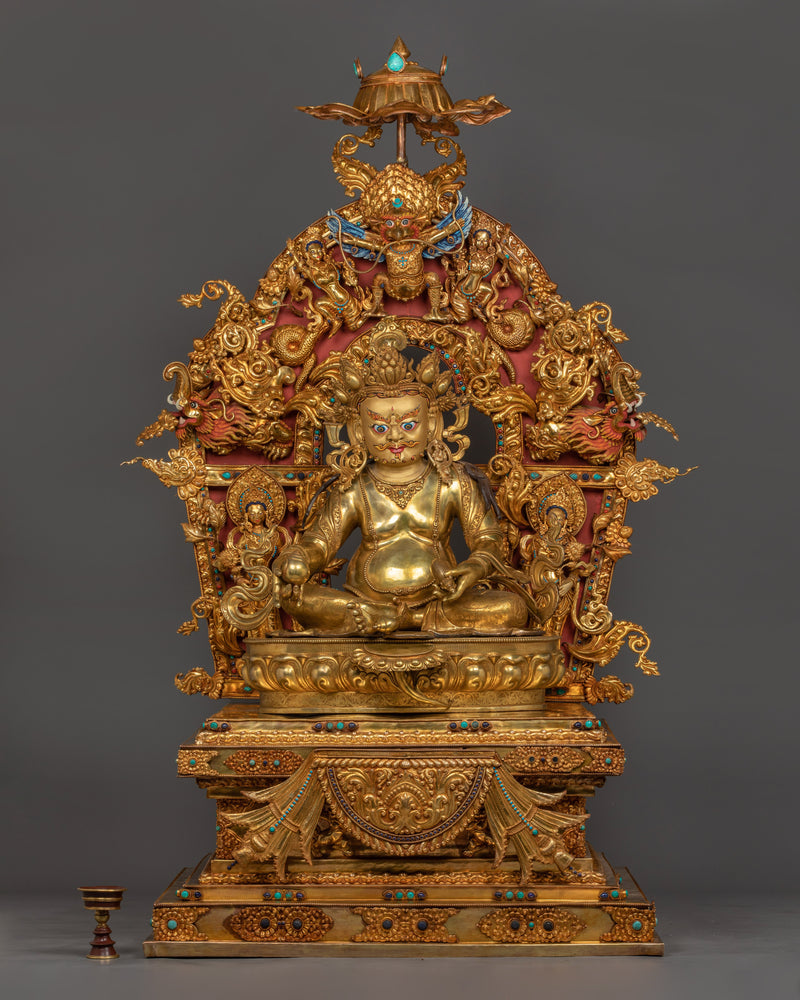 60.2 Inch Dzambhala Sculpture With Halo | Enlightened Wealth Deity