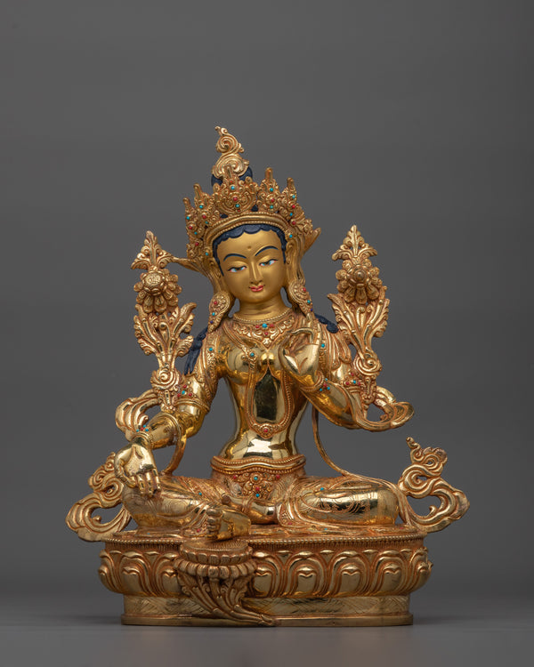 13.4 Inch Green Tara Handmade Statue | Mother of All Buddhas