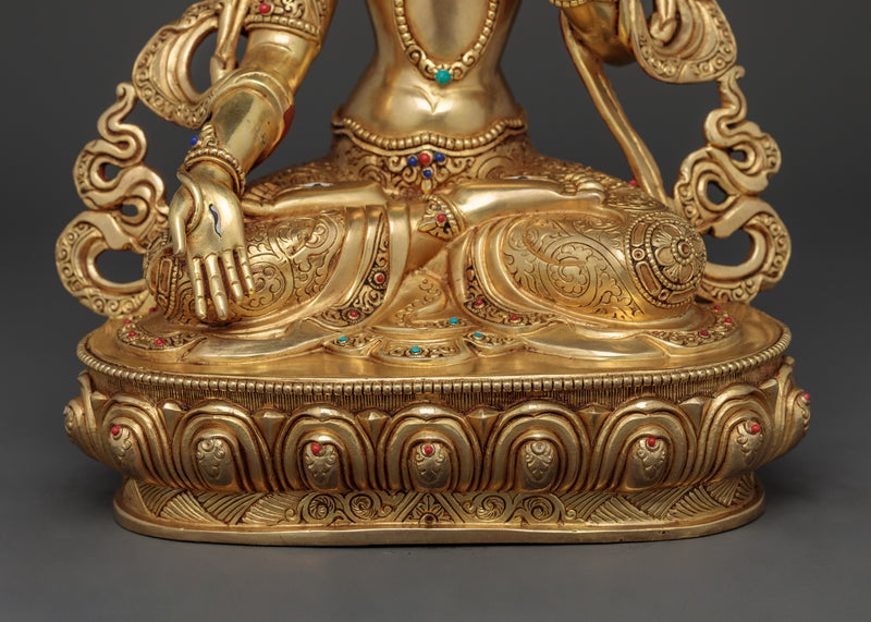 White Tara Beautiful Copper Statue - The Goddess of Compassion and Longevity