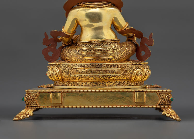 24K Gold Gilded Dzambhala Rituals Figure | The Wealth Deity of Prosperity