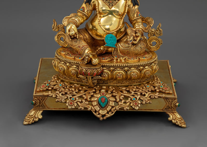 24K Gold Gilded Dzambhala Rituals Figure | The Wealth Deity of Prosperity