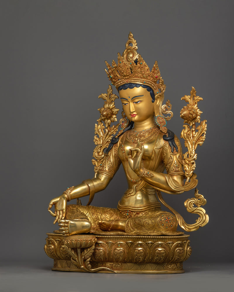 Green Tara, The Great Liberator Statue | The Female Buddha prominent figure in Buddhism