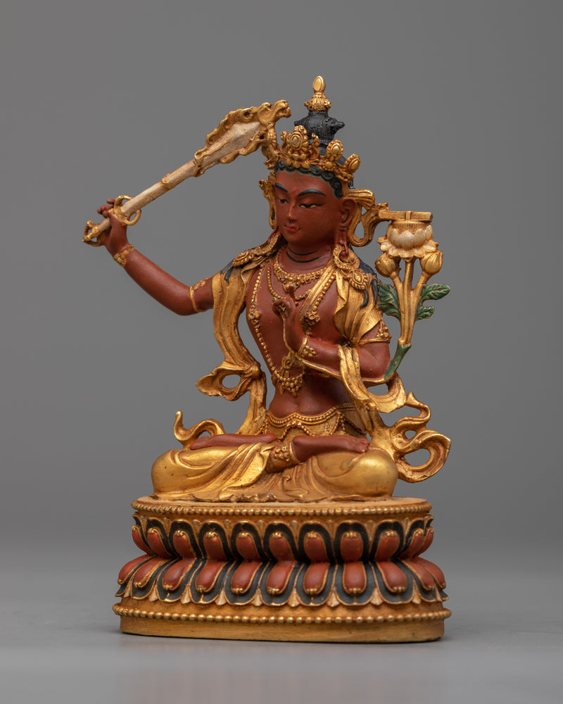 The Mini Manjushri Statue | A Radiant Beacon of Wisdom and Enlightenment