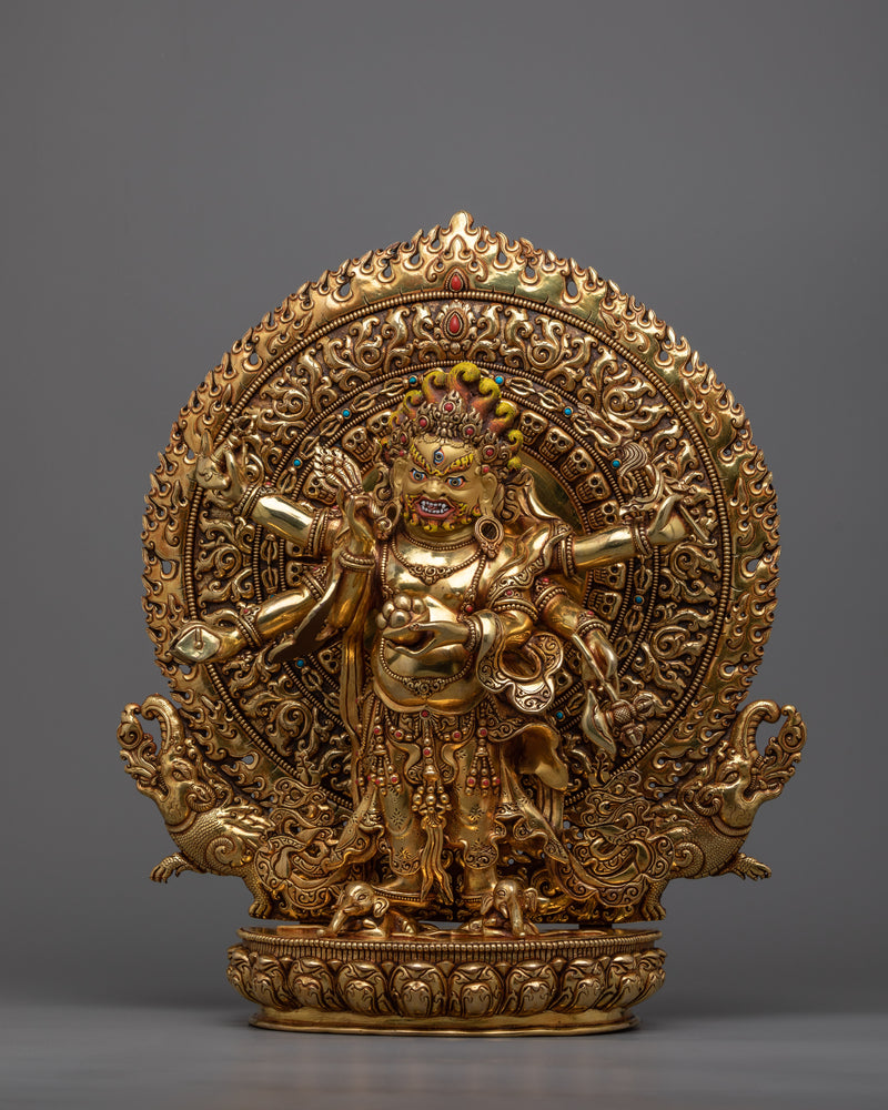 Enrich Your White Mahakala Sadhana | Our Majestic 24k Gold Gilded Statue