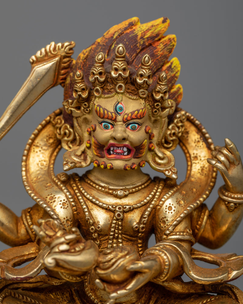 Harness Power with Our 4 Armed Mahakala Sadhana Statue | Himalayan Artwork