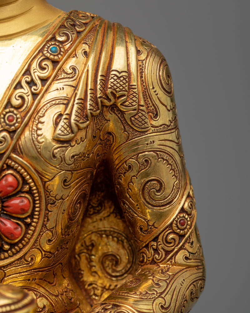 Premium Gautama Buddha Prince Copper Statue | Enlightening Golden Sculpture