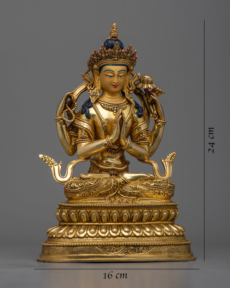 Chenrezig Tibetan Avalokiteshvara Statue | Embrace Compassion & Love