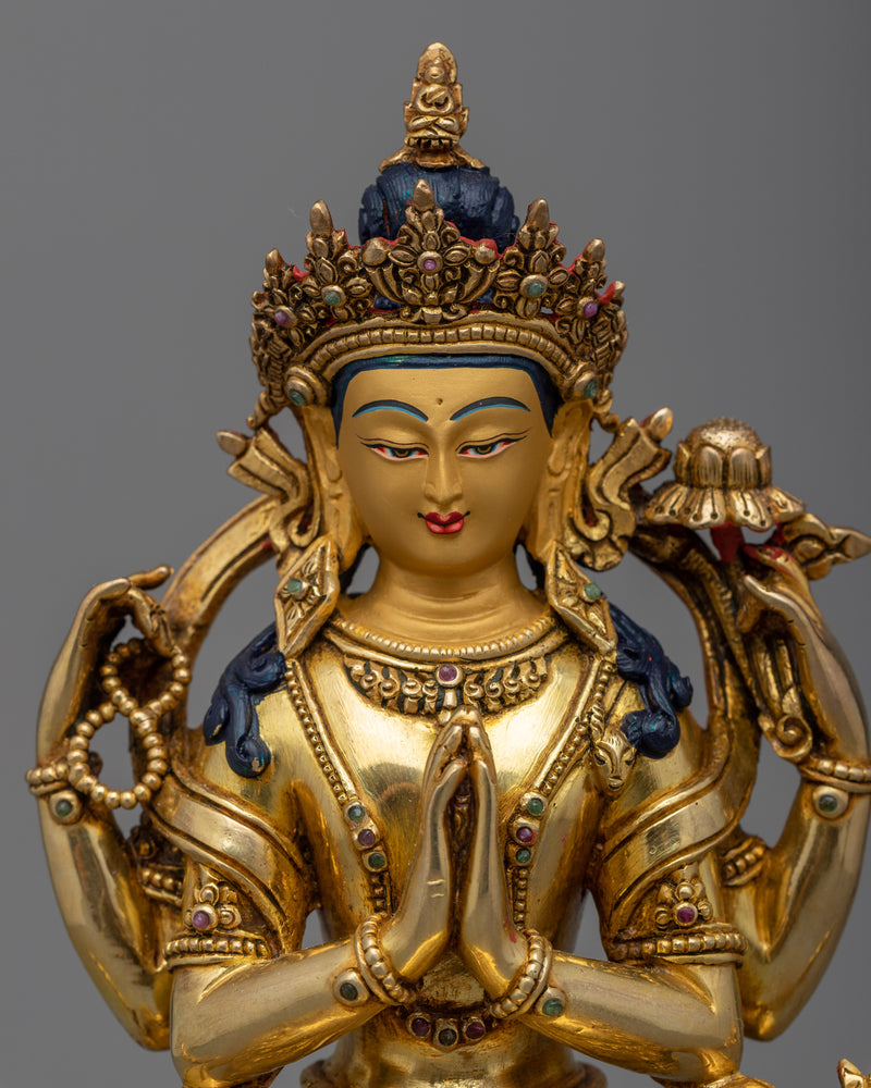 Chenrezig Tibetan Avalokiteshvara Statue | Embrace Compassion & Love