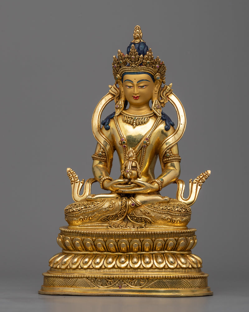 Discover the Elixir of Life with Our Amitayus Buddhist Sculpture | Handcrafted Artwork